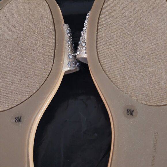 INC International Concepts Pearl Zina Pearl Gold Sz8 Slides Shiny NIB - Picture 9 of 11